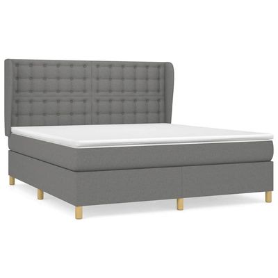 Giroletto a Molle con Materasso Grigio Scuro 180x200 cm Tessuto vidaXL