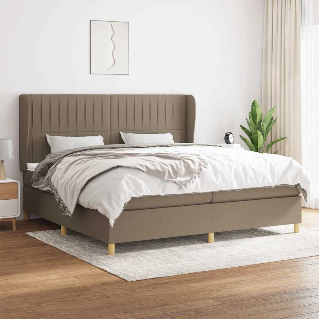 Giroletto a Molle con Materasso Tortora 200x200 cm in Tessuto vidaXL