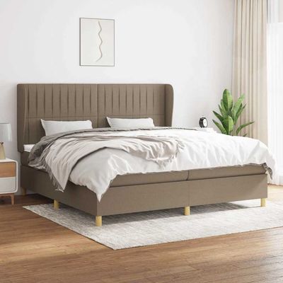 Giroletto a Molle con Materasso Tortora 200x200 cm in Tessuto vidaXL