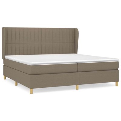 Giroletto a Molle con Materasso Tortora 200x200 cm in Tessuto vidaXL