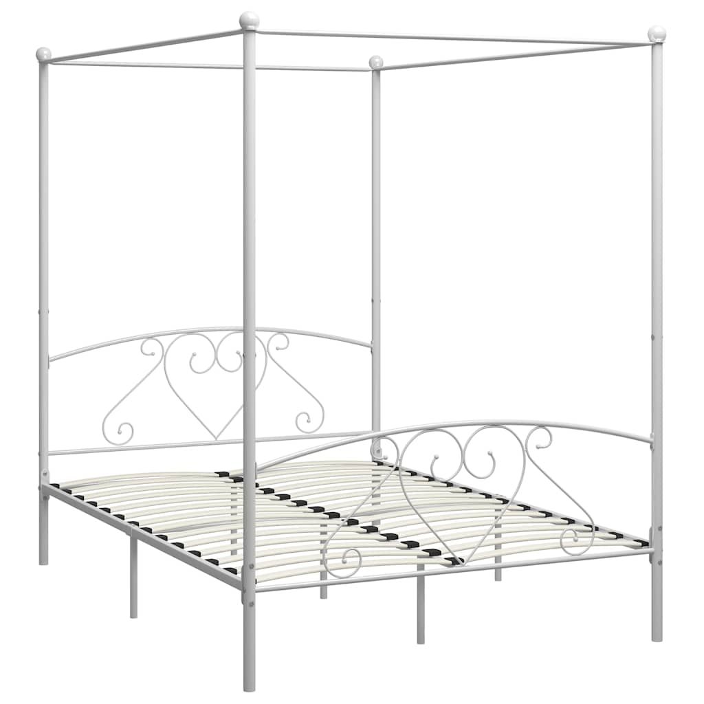 Giroletto Baldacchino senza Materasso Bianco 160x200 cm Metallo vidaXL
