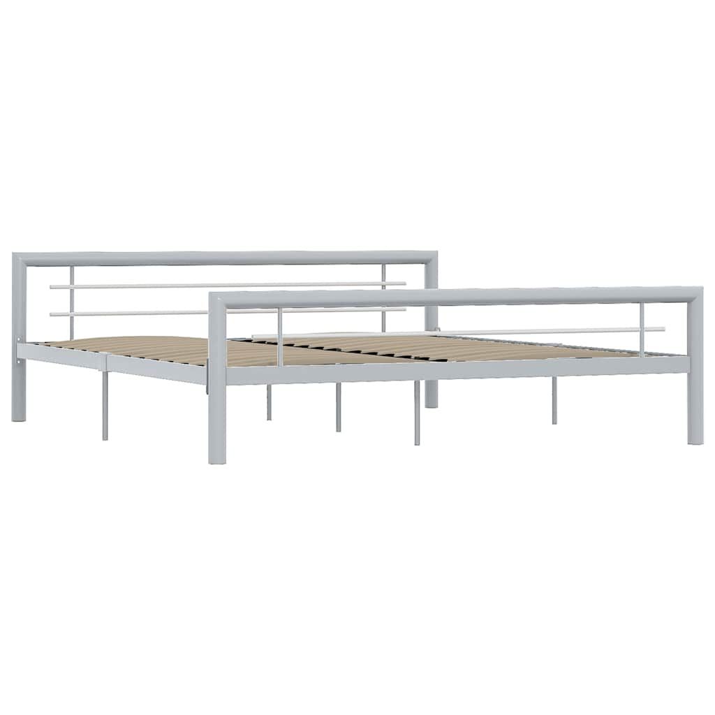 Giroletto Grigio e Bianco in Metallo 180x200 cm vidaXL