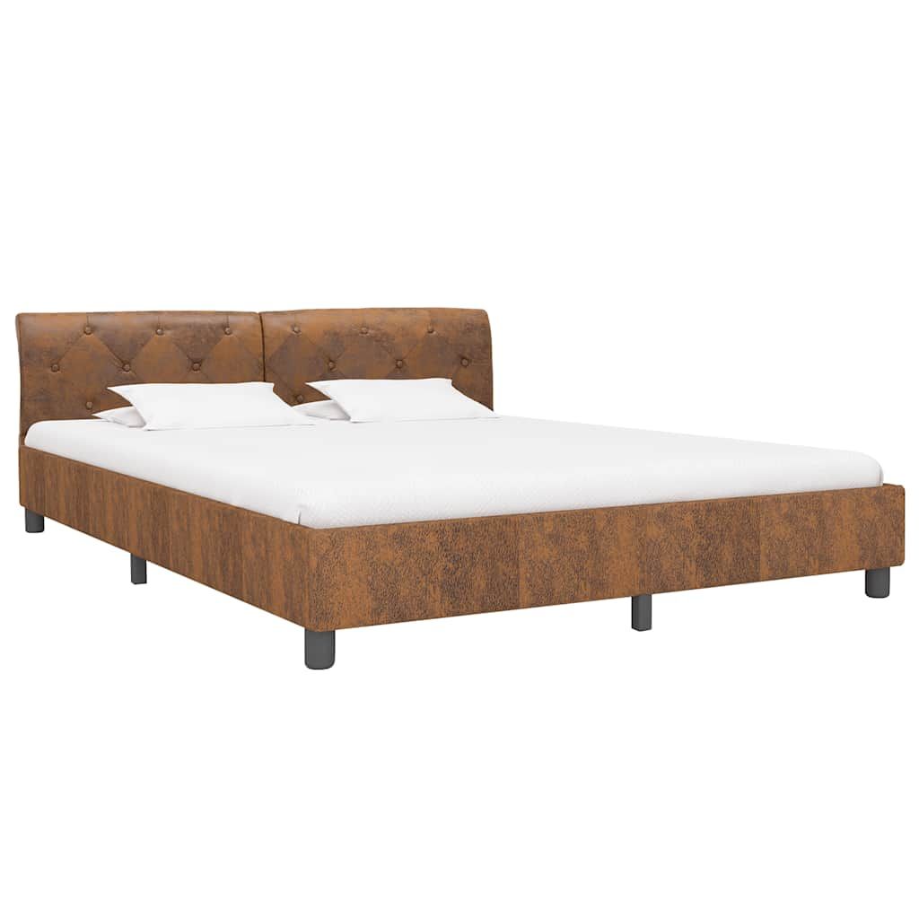 Giroletto Marrone in Similpelle Scamosciata 180x200 cm vidaXL