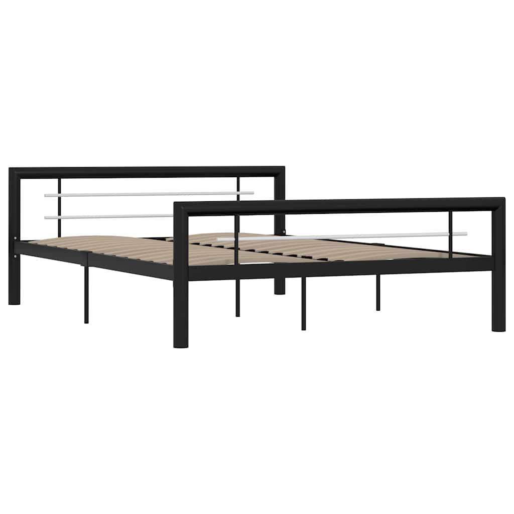 Giroletto Nero e Bianco in Metallo 160x200 cm vidaXL