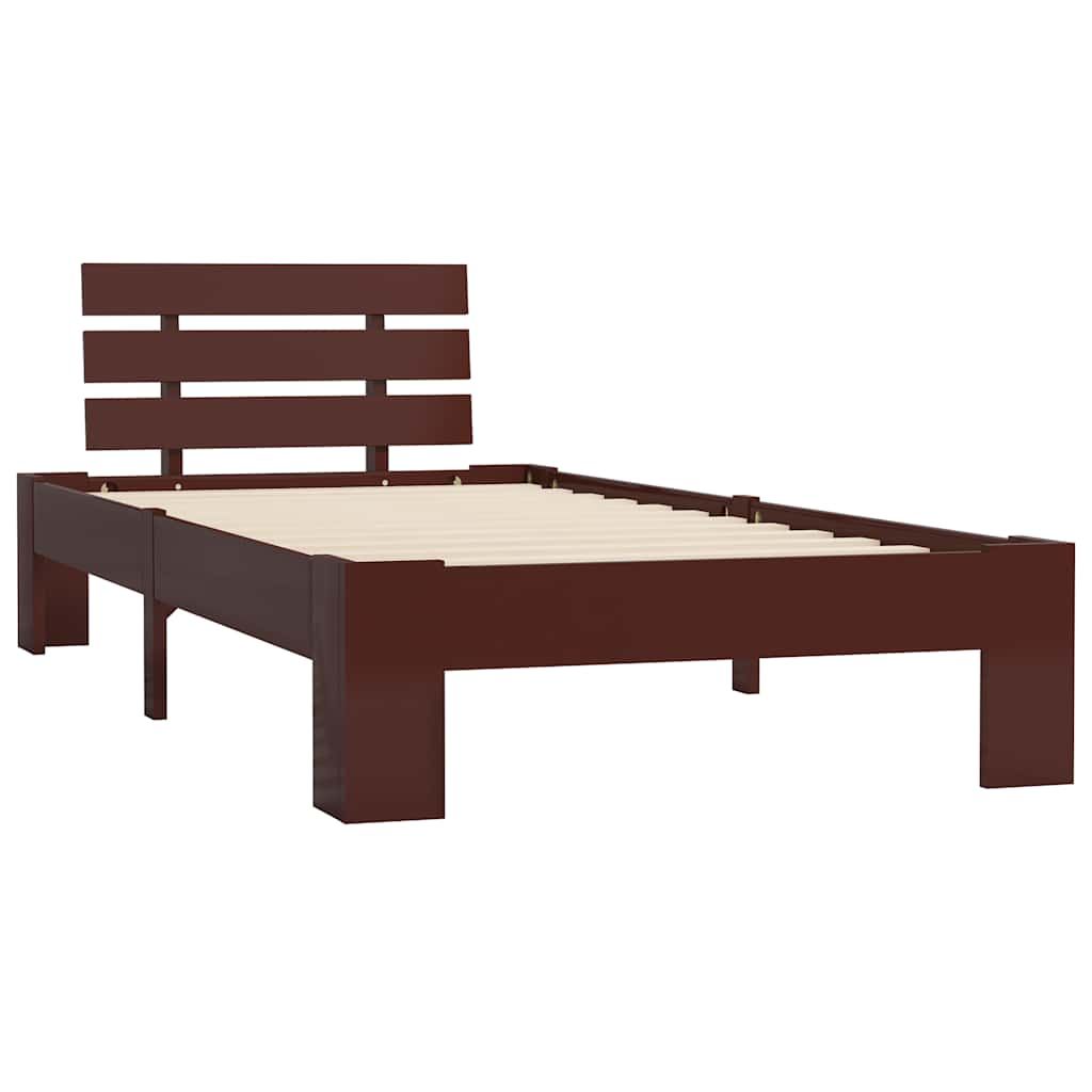 Giroletto senza Materasso Marrone Scuro 100x200 cm Legno Pino vidaXL