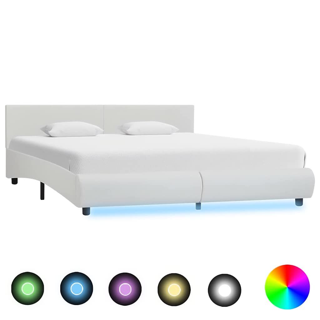 Giroletto con LED Bianco in Similpelle 160x200 cm vidaXL