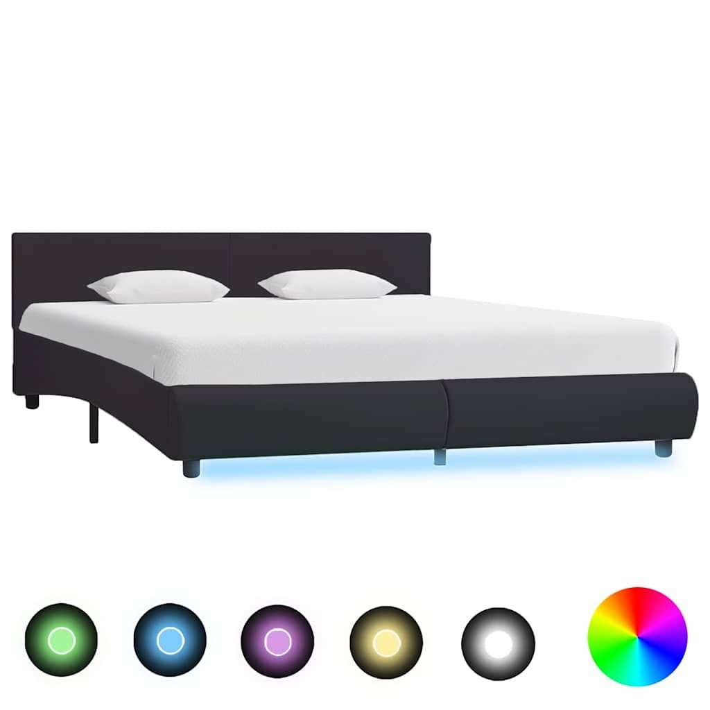Giroletto con LED Nero in Similpelle 160x200 cm vidaXL