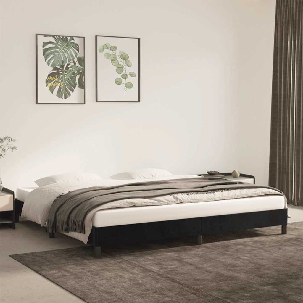 Giroletto senza Materasso Nero 200x200 cm in Velluto vidaXL