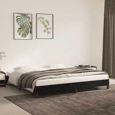 Giroletto senza Materasso Nero 200x200 cm in Velluto vidaXL