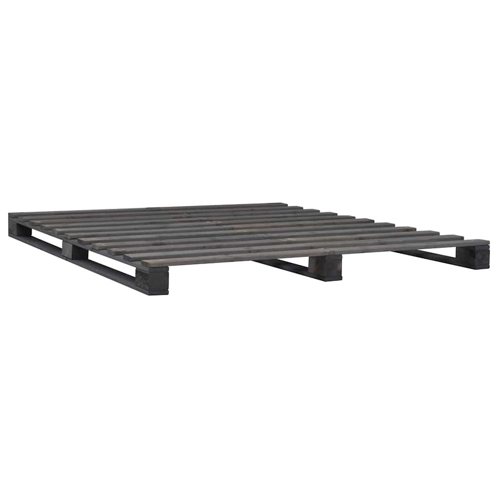 Giroletto in Pallet Grigio Legno Massello di Pino 140x200 cm vidaXL