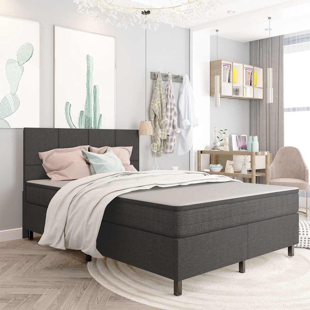 Letto a Molle Grigio Scuro in Tessuto 180x200 cm vidaXL