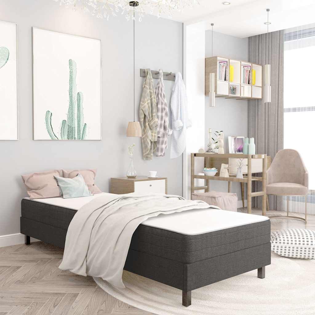 Letto a Molle Grigio Scuro in Tessuto 100x200 cm vidaXL