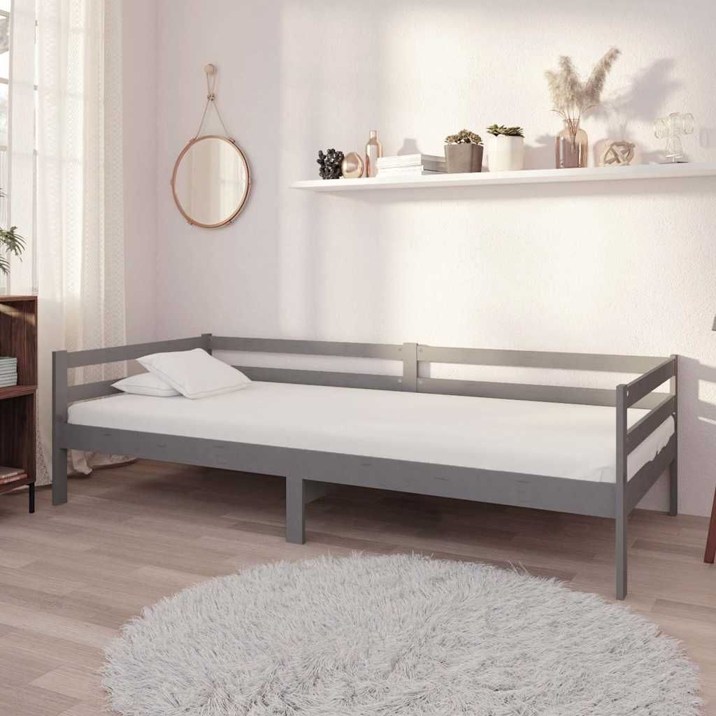 Dormeuse Grigia in Legno Massello di Pino 90x200 cm vidaXL
