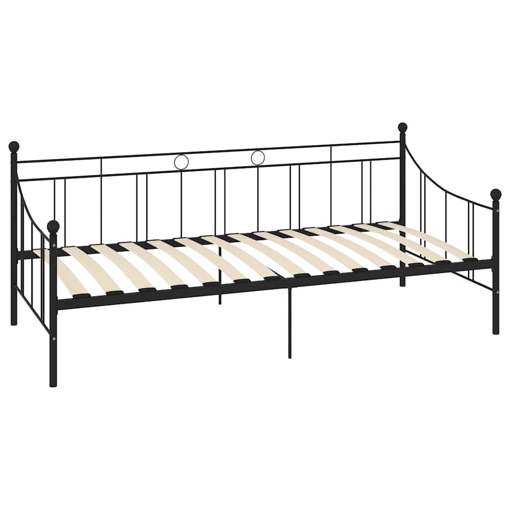 Telaio Divano Letto Nero in Metallo 90x200 cm vidaXL