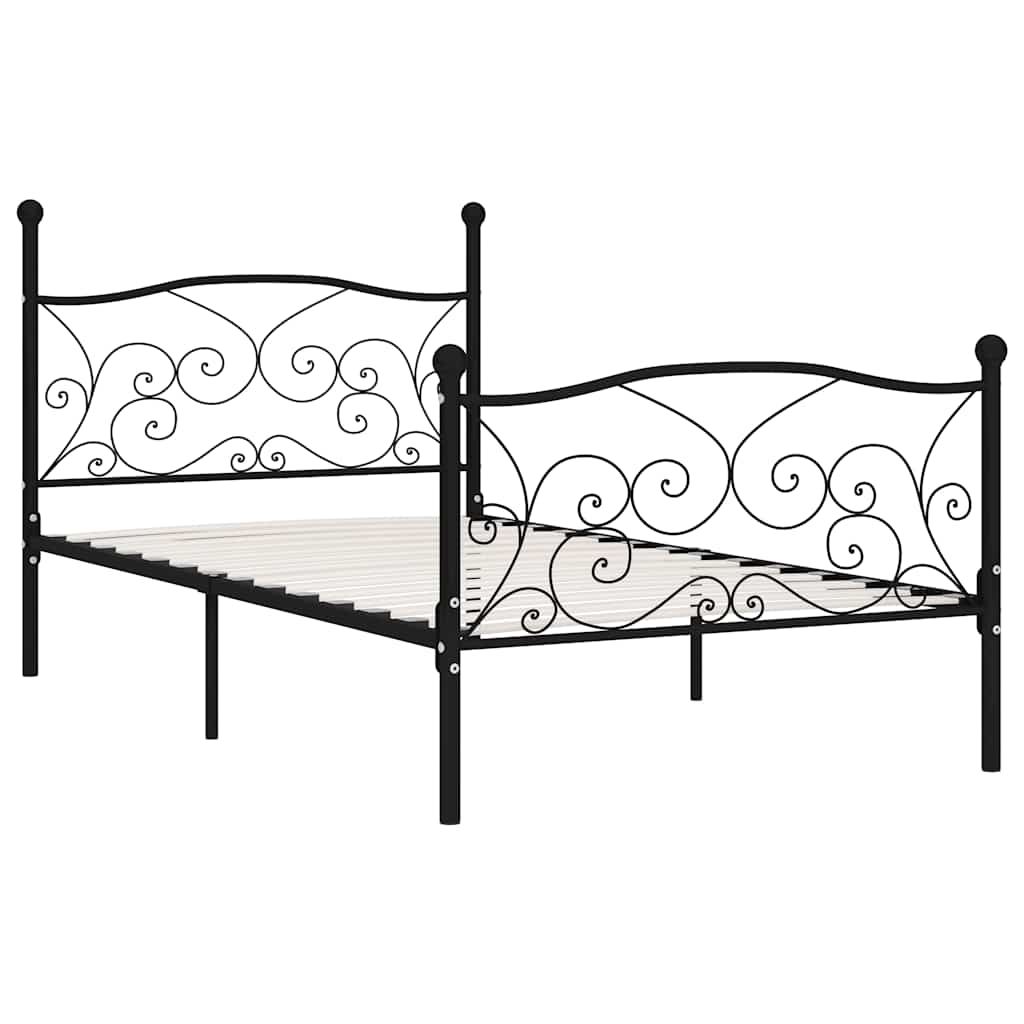 Giroletto con Doghe Nero in Metallo 90x200 cm vidaXL