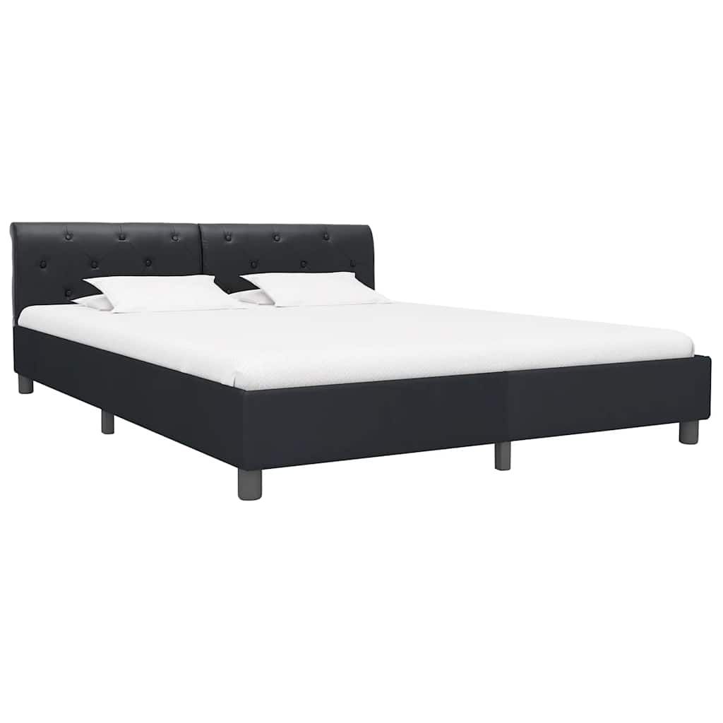 Giroletto Nero in Similpelle 160x200 cm vidaXL