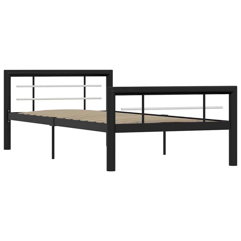 Giroletto Nero e Bianco in Metallo 100x200 cm vidaXL
