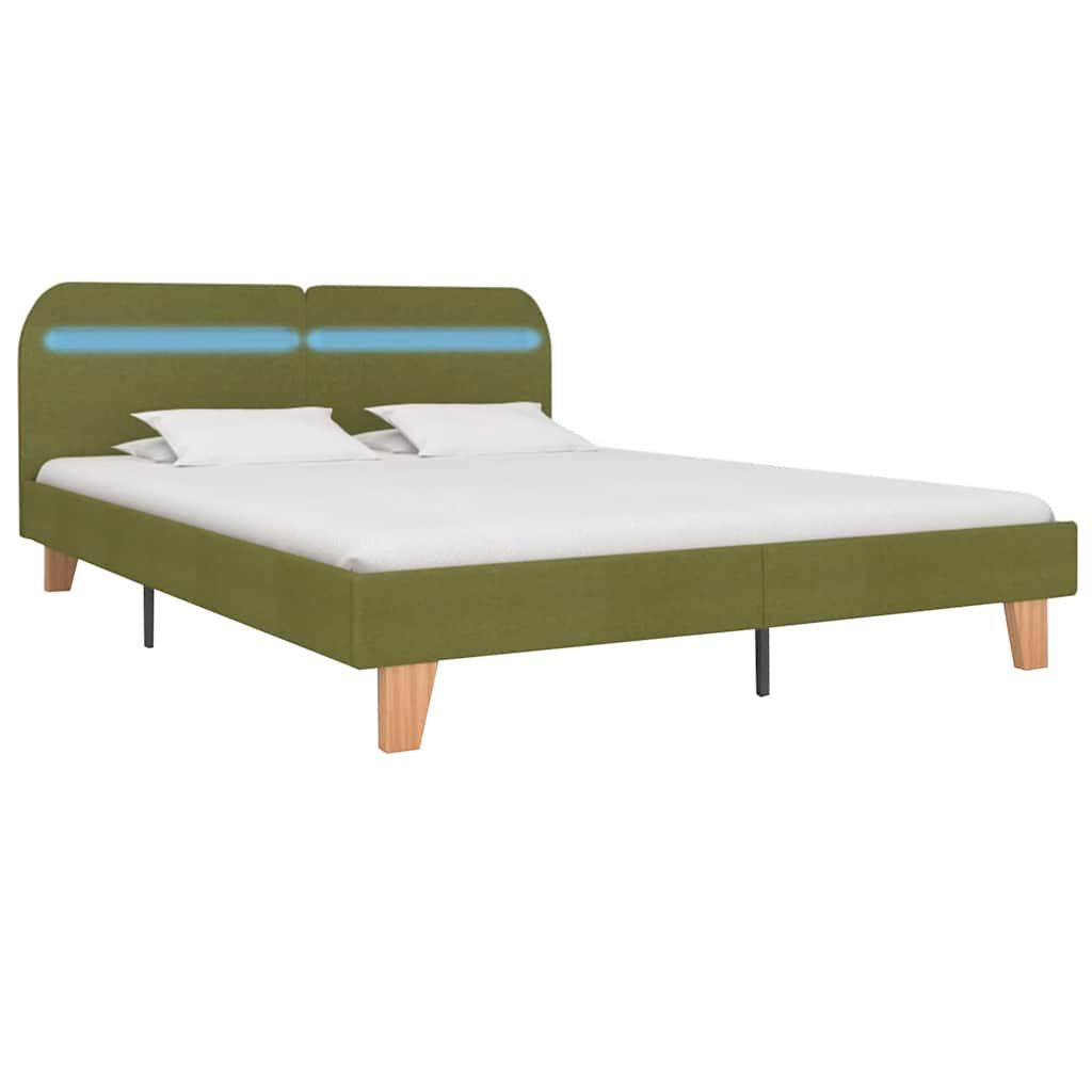 Giroletto con LED senza Materasso Verde 160x200 cm Tessuto vidaXL