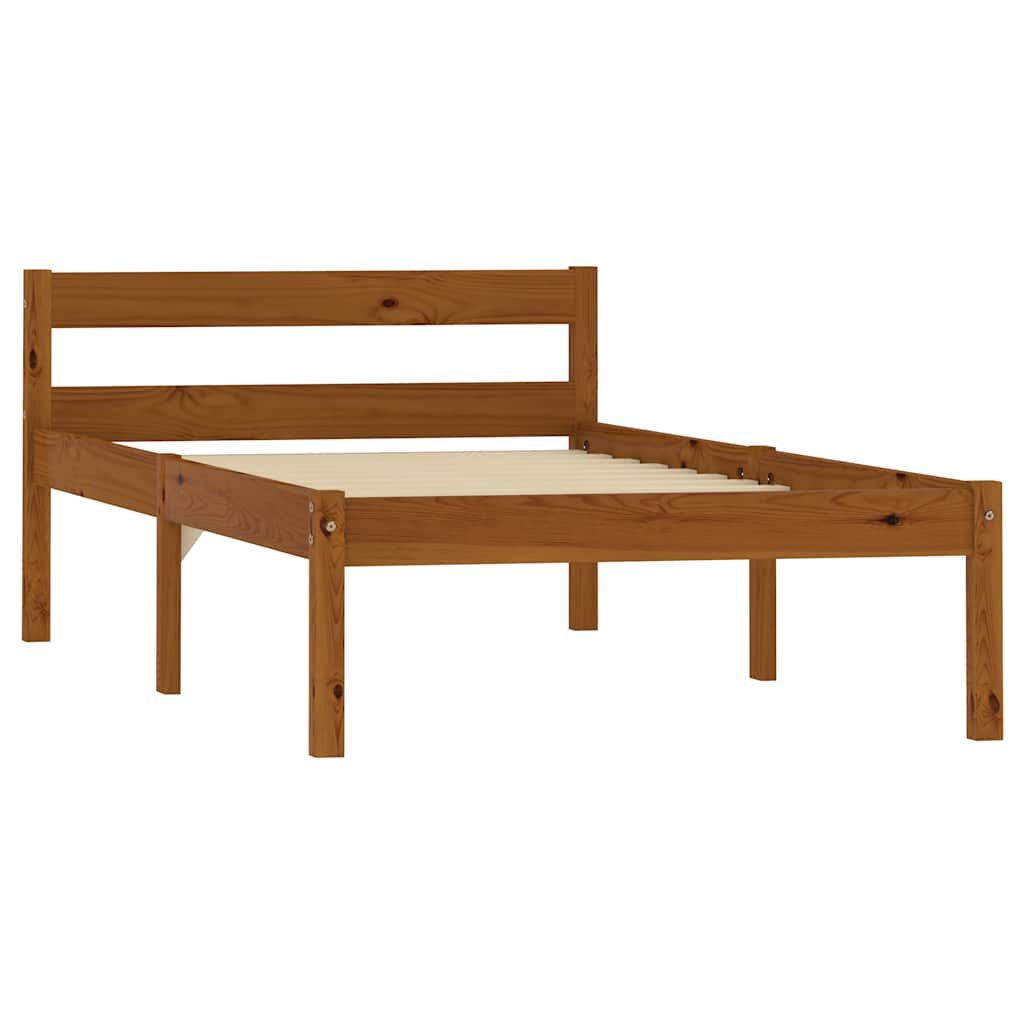 Giroletto senza Materasso Ambrato Legno Massello Pino 90x200 cm vidaXL