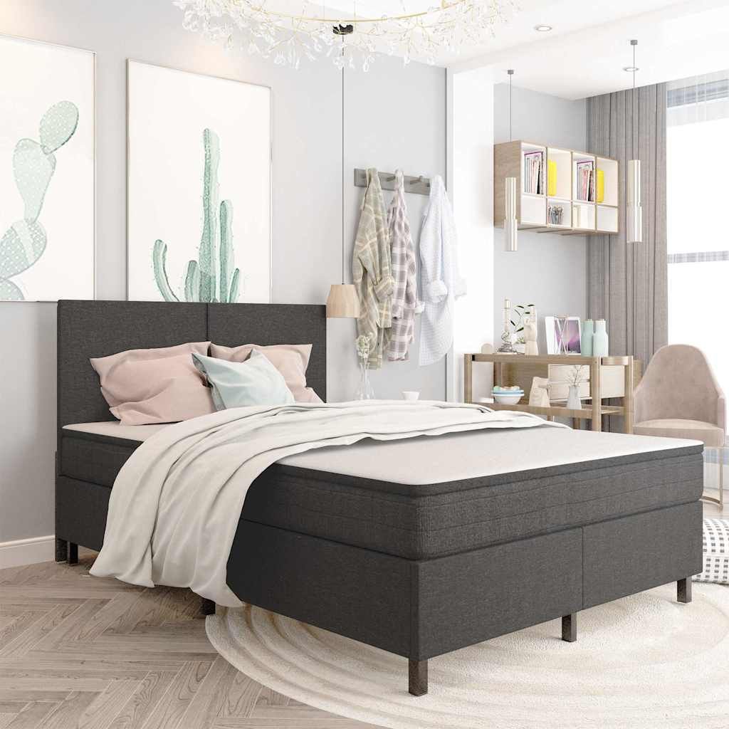 Letto a Molle Grigio in Tessuto 140x200 cm vidaXL