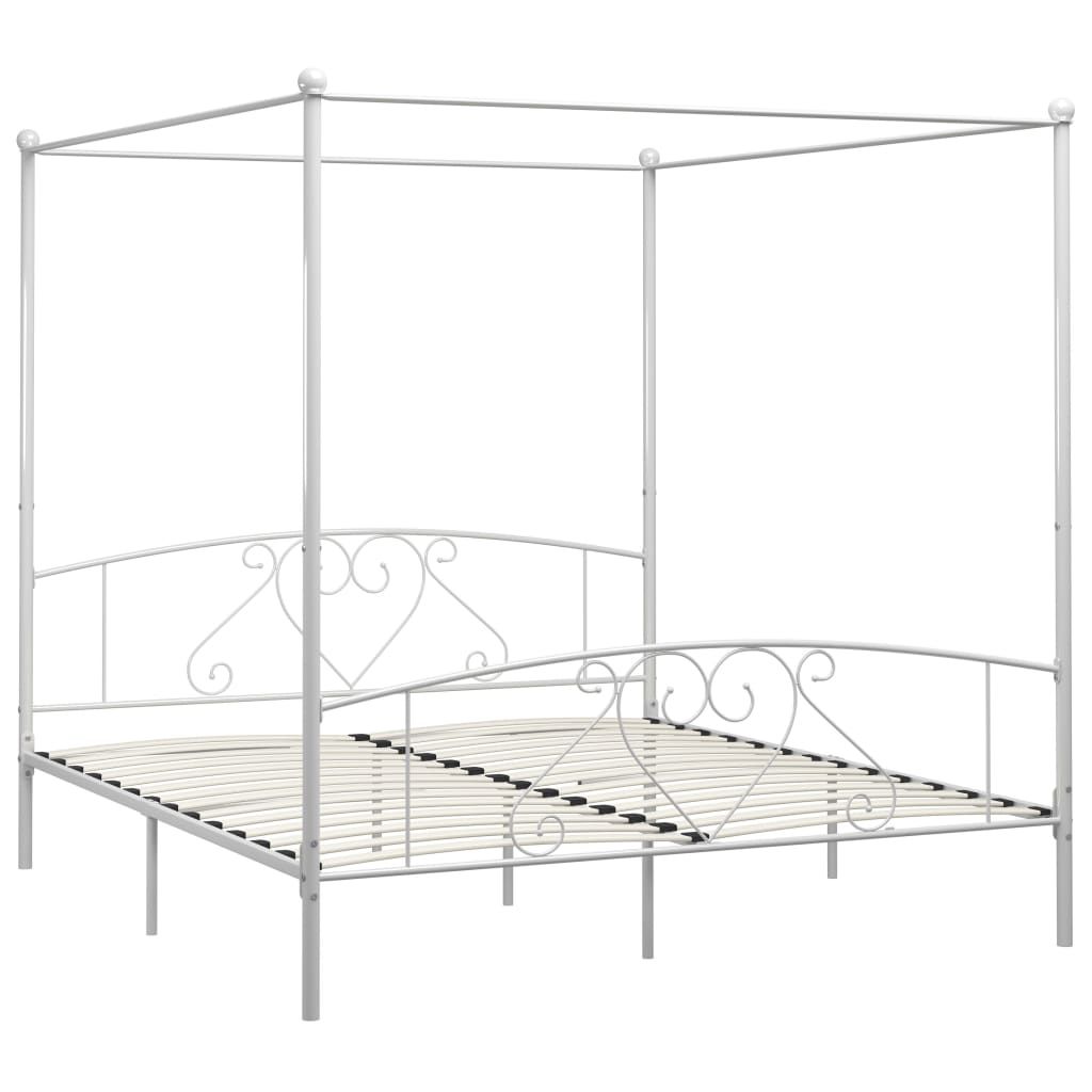 Giroletto Baldacchino senza Materasso Bianco 180x200 cm Metallo vidaXL
