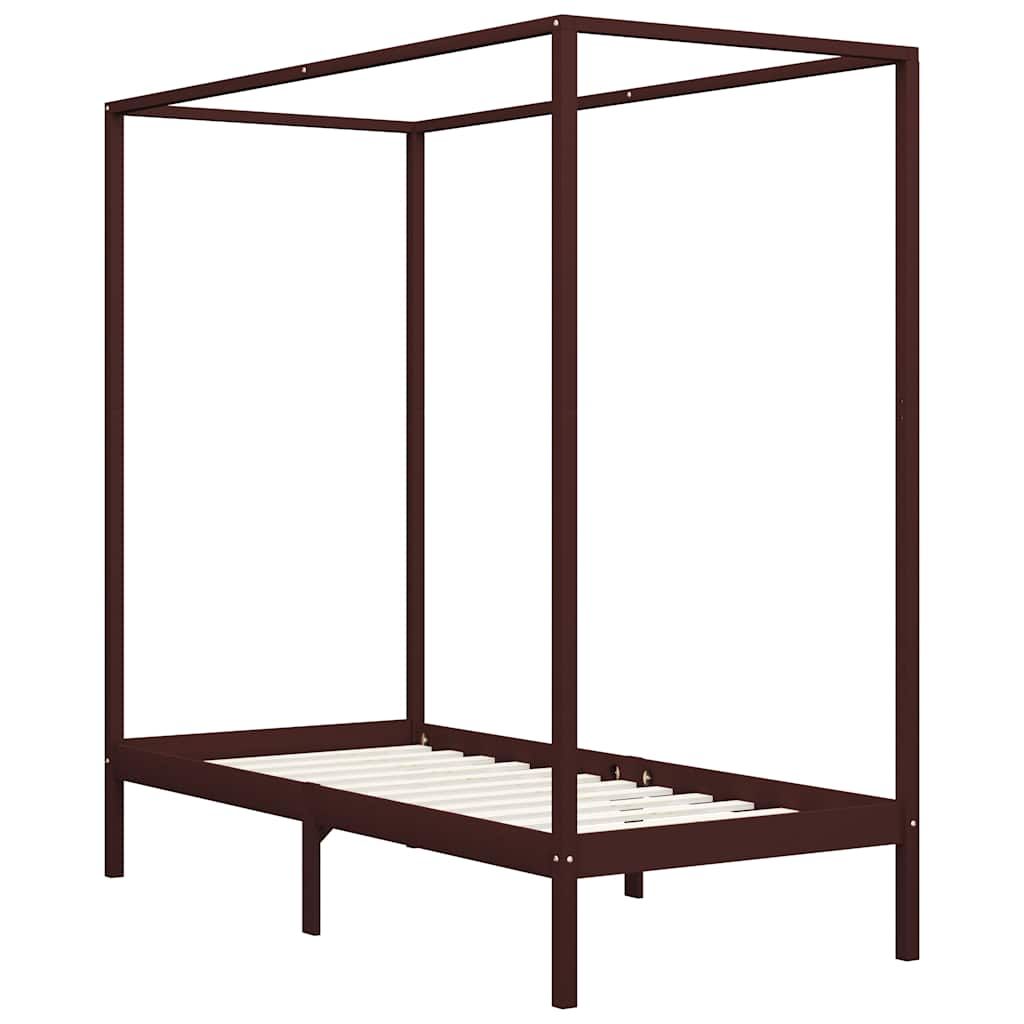 Giroletto Baldacchino senza Materasso Marrone Pino 100x200cm vidaXL