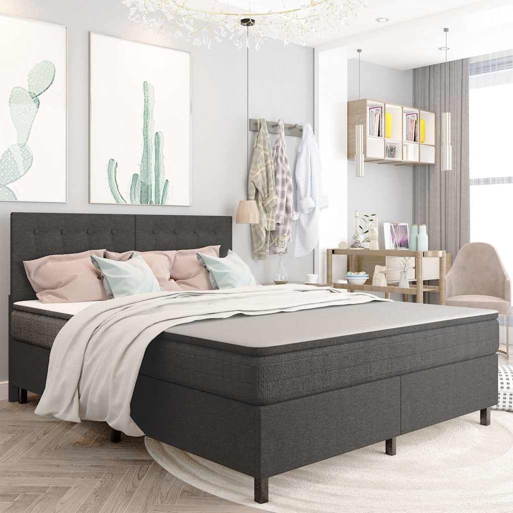 Letto a Molle Grigio Scuro in Tessuto 180x200 cm vidaXL
