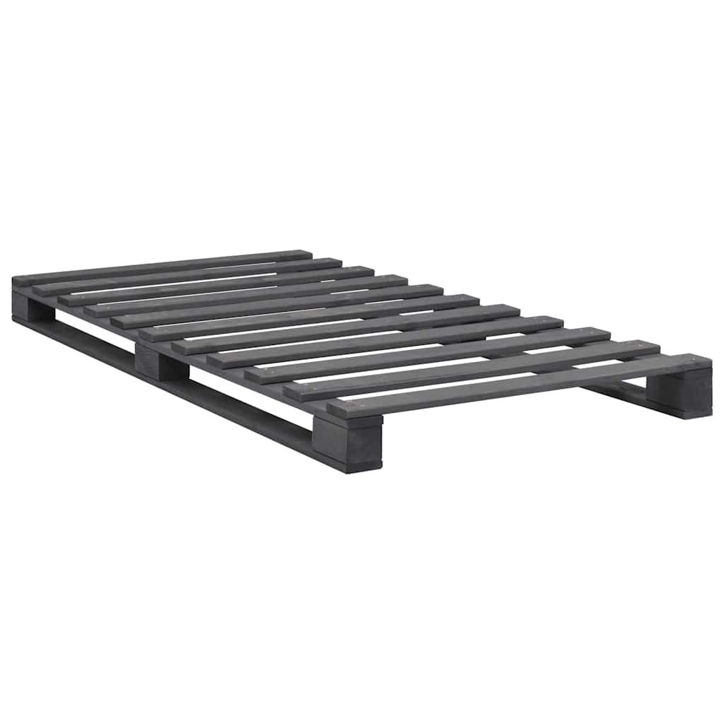 Giroletto in Pallet Grigio Legno Massello di Pino 90x200 cm vidaXL