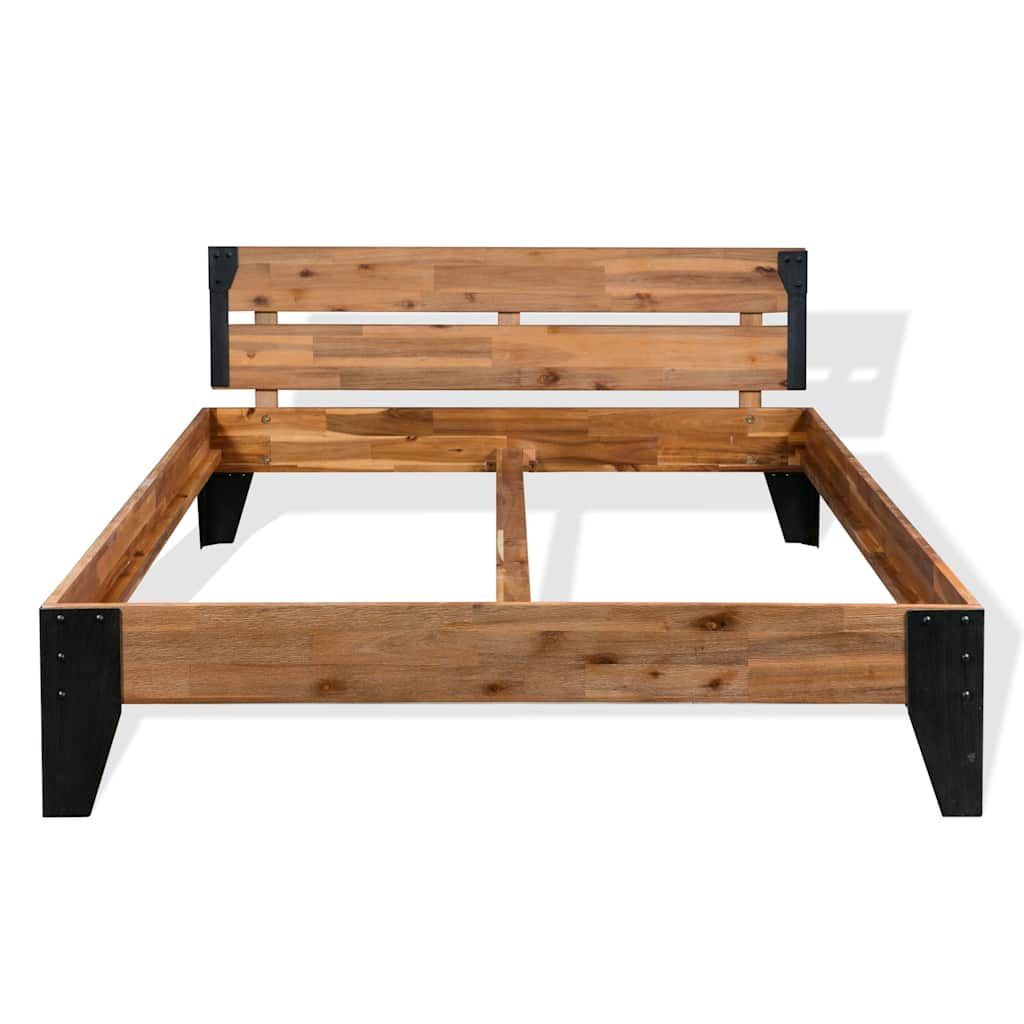 Giroletto senza Materasso in Legno Acacia e Acciaio 152x203 cm vidaXL