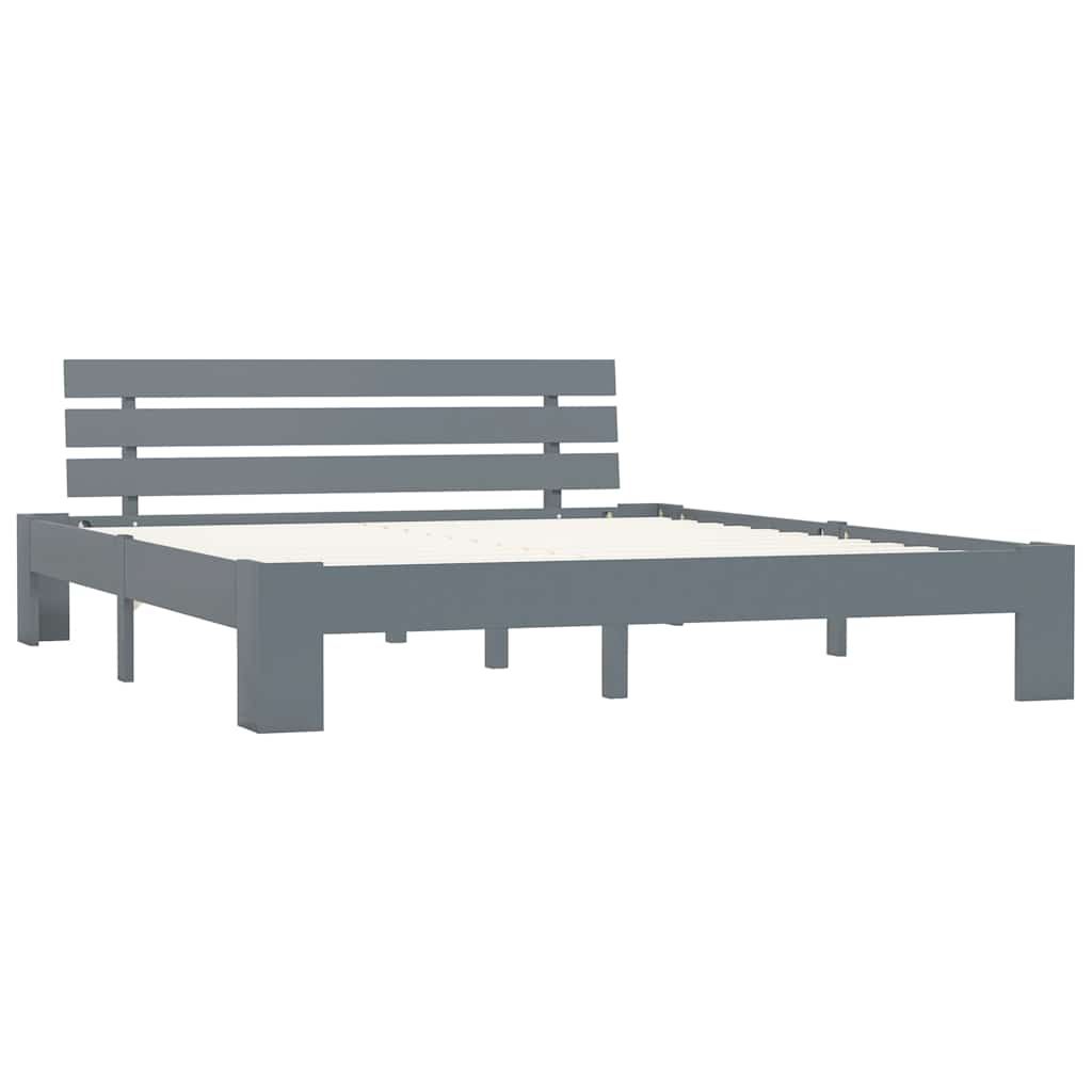 Giroletto senza Materasso Grigio 160x200 cm Legno Massello Pino vidaXL