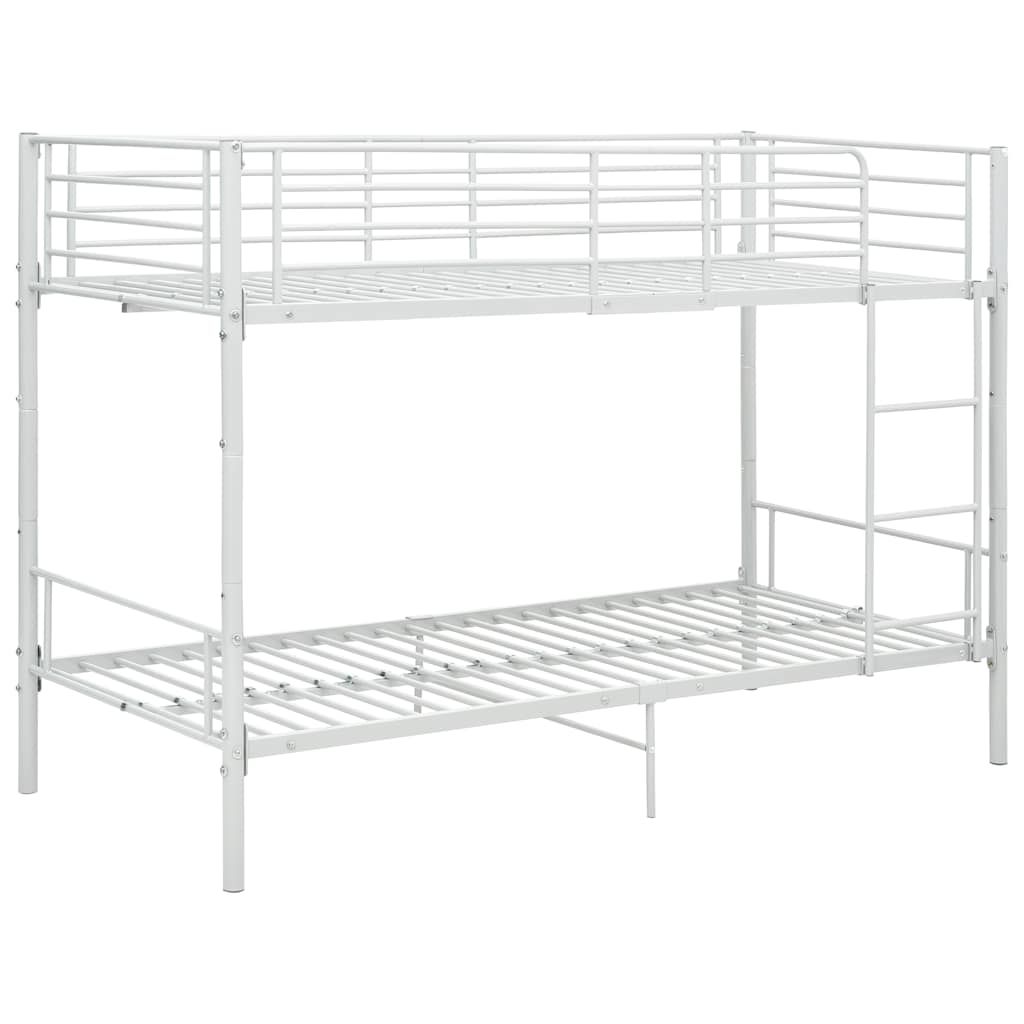 Letto a Castello Bianco in Metallo 90x200 cm vidaXL
