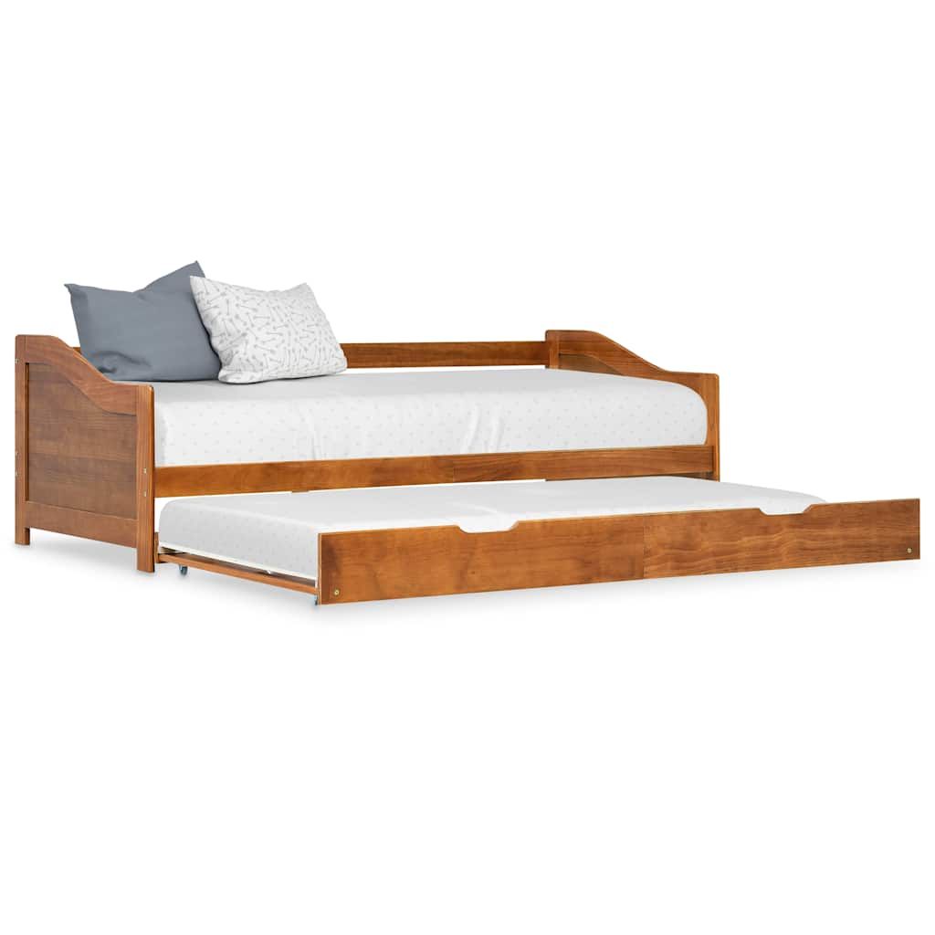 Dormeuse Estraibile senza Materasso Marrone Ambrato 90x200 cm vidaXL