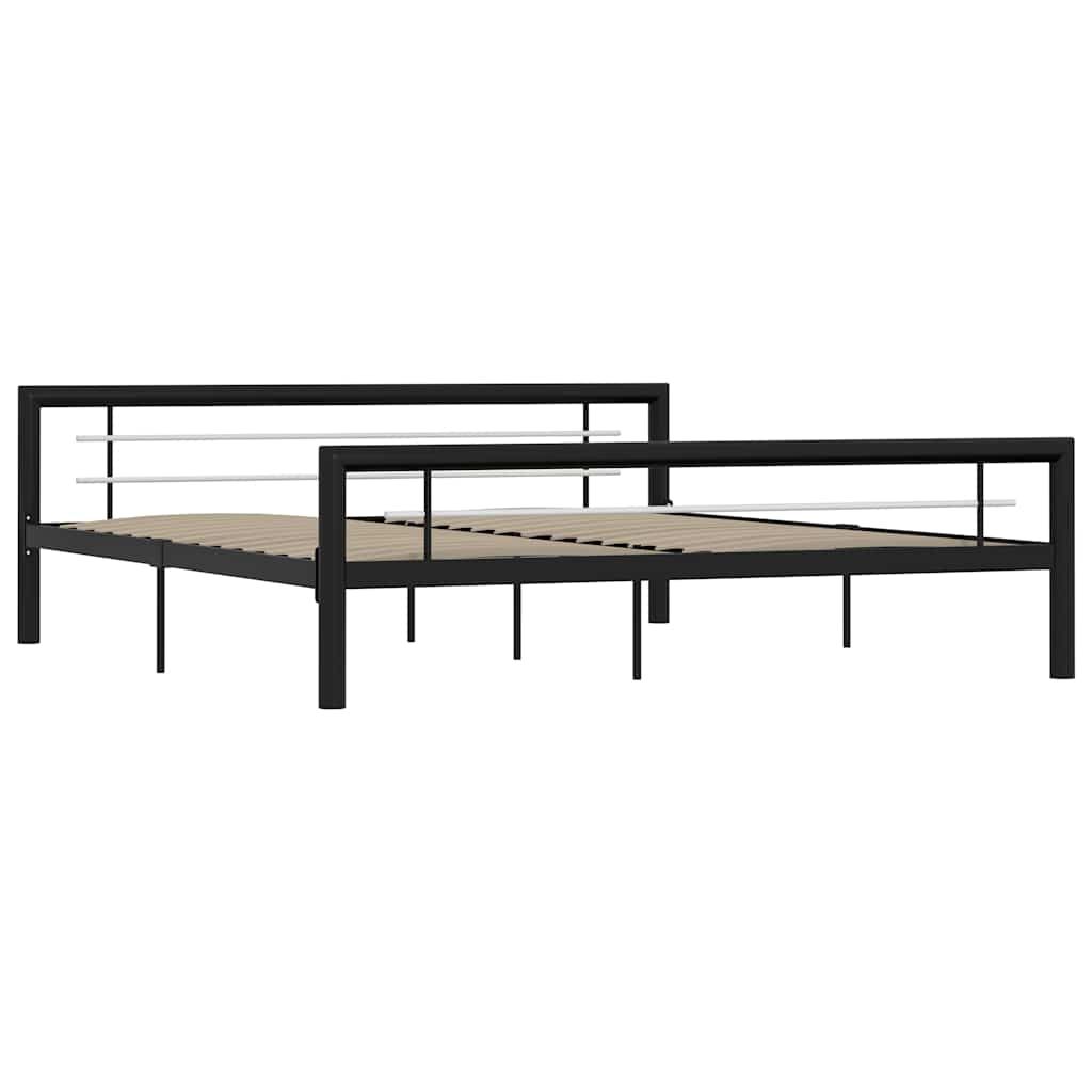 Giroletto Nero e Bianco in Metallo 180x200 cm vidaXL