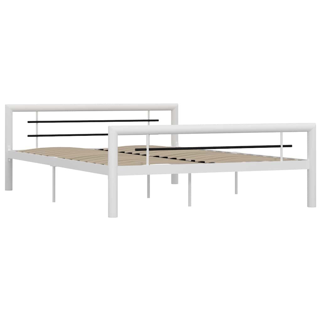Giroletto Bianco e Nero in Metallo 160x200 cm vidaXL