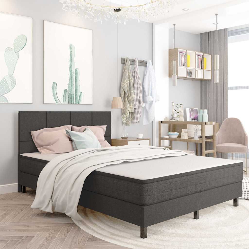 Letto a Molle Grigio Scuro in Tessuto 180x200 cm vidaXL