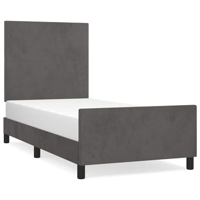 Giroletto senza Materasso Grigio Scuro 80x200 cm Velluto vidaXL