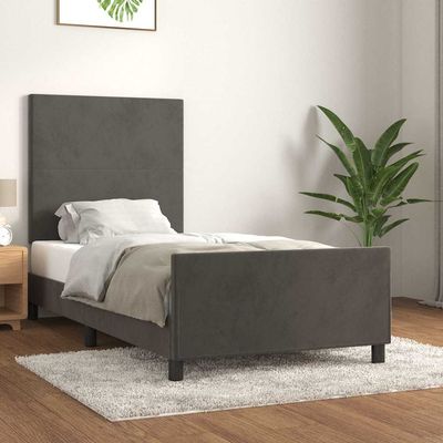 Giroletto senza Materasso Grigio Scuro 80x200 cm Velluto vidaXL Giroletto senza Materasso Grigio Scuro 80x200 cm Velluto vidaXL