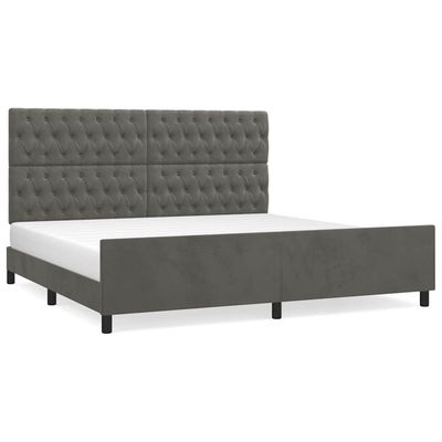 Giroletto senza Materasso Grigio Scuro 200x200 cm Velluto vidaXL
