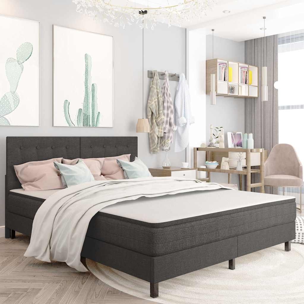 Letto a Molle Grigio Scuro in Tessuto 160x200 cm vidaXL