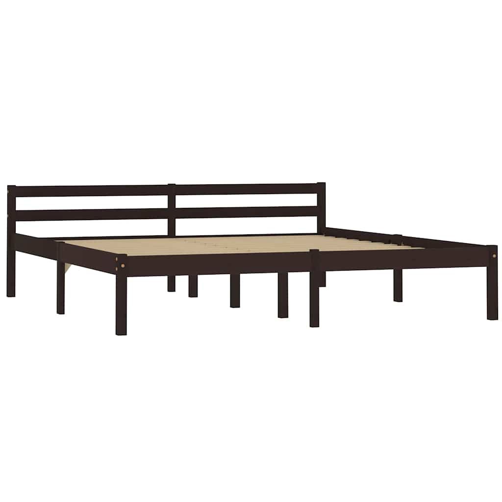 Giroletto senza Materasso Marrone Scuro 160x200 cm Legno Pino vidaXL
