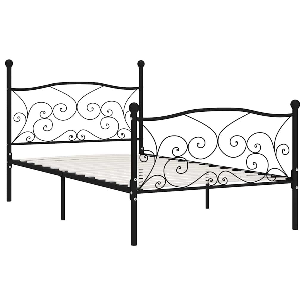 Giroletto con Doghe Nero in Metallo 100x200 cm vidaXL