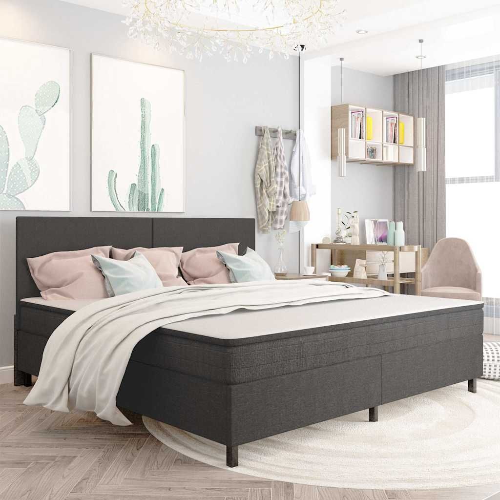 Letto a Molle Grigio Scuro in Tessuto 200x200 cm vidaXL