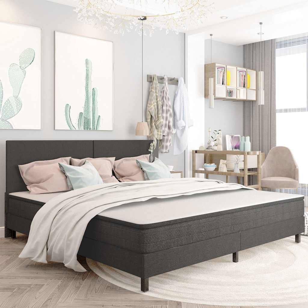 Letto a Molle Grigio Scuro in Tessuto 200x200 cm vidaXL