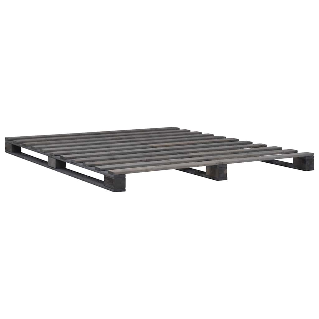 Giroletto in Pallet Grigio Legno Massello di Pino 160x200 cm vidaXL