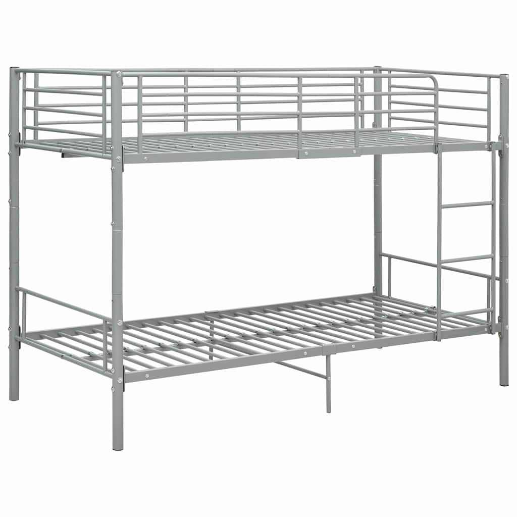 Letto a Castello Grigio in Metallo 90x200 cm vidaXL