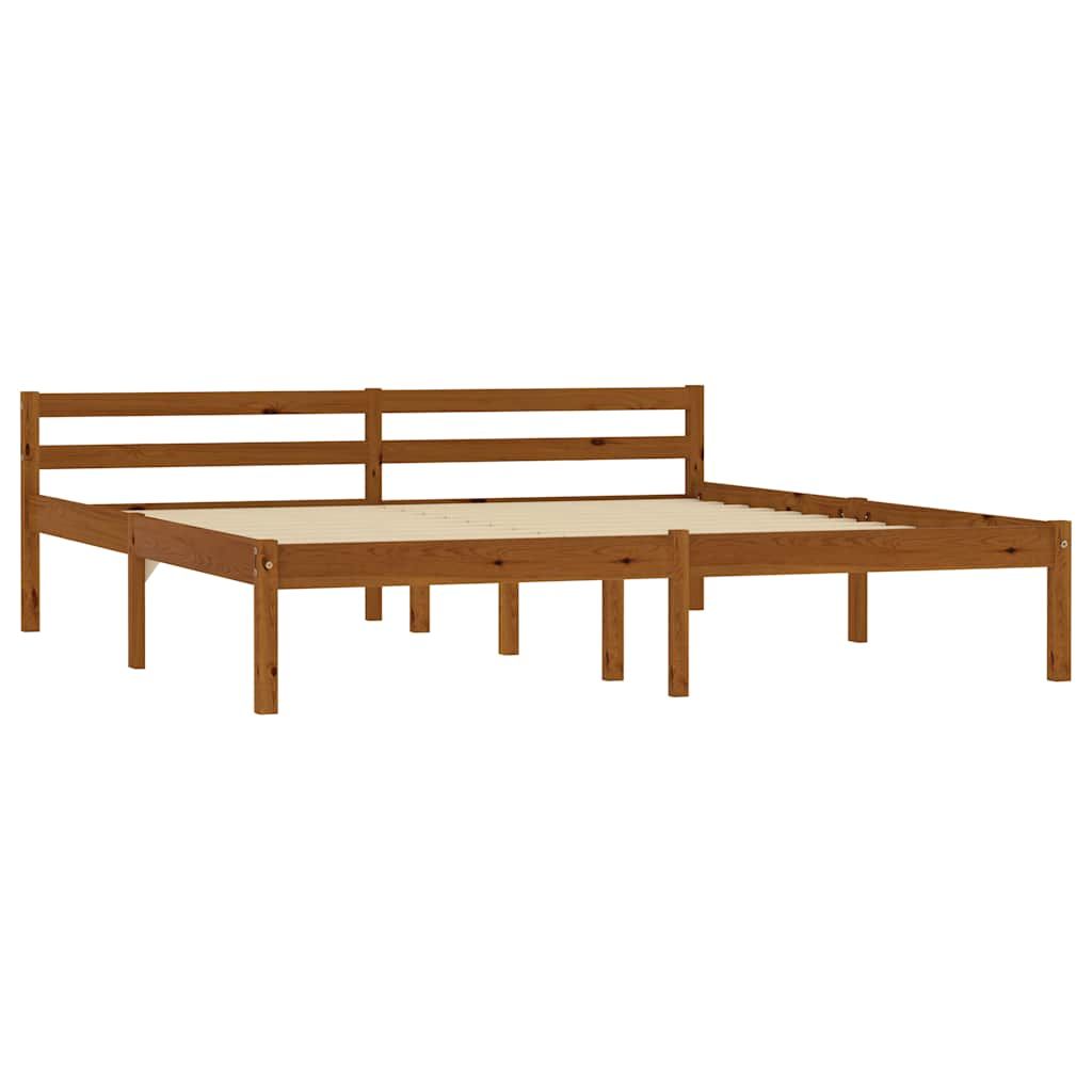 Giroletto senza Materaso Ambrato in Legno di Pino 160x200 cm vidaXL