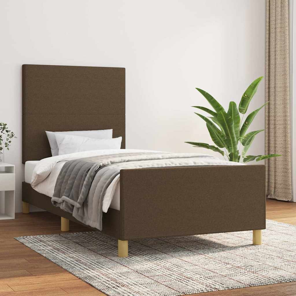 Giroletto senza Materasso Marrone Scuro 90x190 cm Tessuto vidaXL