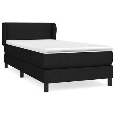 Giroletto a Molle con Materasso Nero 100x200 cm in Tessuto vidaXL