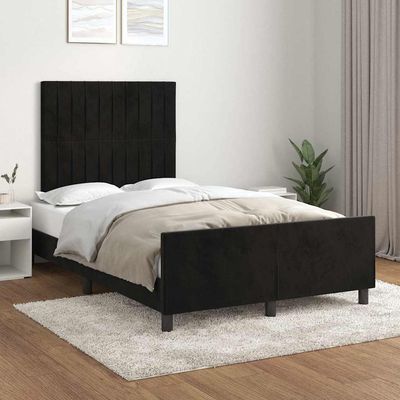 Giroletto senza Materasso Nero 120x200 cm Velluto vidaXL