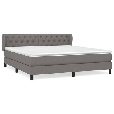 Giroletto a Molle con Materasso Grigio Scuro 160x200 cm Tessuto vidaXL